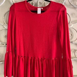 Red peplum shirt